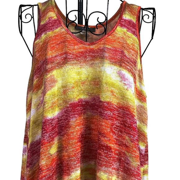 Gyft Stretchy Knit Tank Top Orange Yellow Red Size Medium - Picture 3 of 11